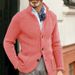 2026 European-USA Style Knitwear Cardigan Men 100% Acrylic Stand Collar Pure Color Single-Breasted Long Sleeve Slim Knit Sweater Outerwear_viptrois.com