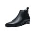 Men's Chelsea Boots Business Casual Leather Shoes Low-Cut Comfortable Slip-On For Work & Daily Wear (Black/Brown)_viptrois.com