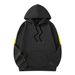 Men's Casual Hooded Sweatshirt With Stylish Yellow Stripes - Lightweight Polyester Pullover For Streetwear & Everyday Comfort (S-XXXL, Grey/Black)_viptrois.com