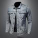 Men's Clothes Light Blue Ripped Denim Top Fashion Casual Simple Denim Jacket_viptrois.com