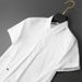 Summer New Men's Shirt Fashion Trend All Match Free Ironing Solid Color Bee Short Sleeved Half Sleeved Shirt_viptrois.com