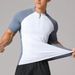 Men's Clothing Suit Men's Ice Silk Elastic Quick Drying Clothes Short Sleeved Summer Sports Track And Field Running T Shirt_viptrois.com