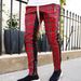 Men's Clothing Men's Sports Casual Trousers Fashion Men's Trousers Zipper Plaid Fitness Trousers_viptrois.com
