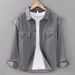 Cotton Casual Shirt Men's Long Sleeved Loose Versatile Top Workwear Double Pocket Shirt Jacket_viptrois.com