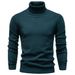 Men's High-Neck Knit Sweater - Stretch Viscose Slim Fit Pullover For Urban Autumn Wardrobe_viptrois.com