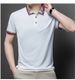Men's Clothing Golf Preferred Summer Men's New Lapel Short Sleeved Solid Color Letter Printing Slim Fit Fashion Trend_viptrois.com