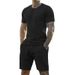 Men's Clothing Sleeved Sports Casual Striped Round Neck Fitness Suit Men's T Shirt_viptrois.com