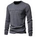 Men's New Solid Color T-Shirt European Casual Sports Round Neck Pure Cotton Letter Printing Long Sleeved Base Shirt_viptrois.com