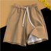 Men's Clothing Men's Style Solid Color Basketball Shorts High Street Retro Trendy Casual Sports Versatile High Waist Pants_viptrois.com