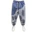 Men's Vintage Washed Denim Pants – Retro Color-Block Slim Tapered Jeans With Raw Hem Streetwear Inspired Relaxed Fit For Urban Exploration (M-XXXL)_viptrois.com