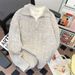 Spring and Autumn New Solid Color Top Paired with Fashionable, Versatile, Loose, Comfortable, Trendy Brand Knitted Sweater_viptrois.com