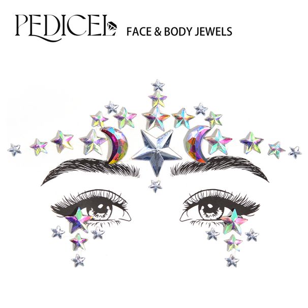 Halloween Edm Electronic Music Festival Face Stickers Eyebrow Stickers Diamond Resin Diamond Carnival Diamond Stickers Masquerade Face Decoration_viptrois.com