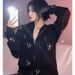2022 New Autumn Loose Top For Men Women With Star Rhinestones And Zipper Y2K Sweatshirt_viptrois.com