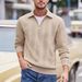 Men's Clothing Spring And Autumn New Half Open Zipper Lapel Pullover Sweatshirt Casual Men's Clothing_viptrois.com