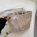Women's Shoulder Bags Straw-woven Lace Single-shoulder Bag, Handbag, Women's Large-capacity Bucket Bag_viptrois.com