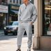 Men's Fleece-Lined Tracksuit Set – Stand Collar Zip-Up Hoodie & Jogger Pants(Camel/Maroon/Charcoal/White/Black/Light Gray/Red/Beige, S-XXXL)_viptrois.com