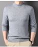 One-piece Fleece Men's Sweater With Fleece Thickening Winter Wear With A Semi-turtleneck Underneath With A Base Knitted Sweater For Men_viptrois.com