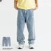Men's Clothing heavy washed worn old workwear logging pants American street pure cotton straight jeans for men and women_viptrois.com