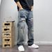 Men's Clothing High End Retro Ripped Jeans Men's Trendy Brand Personalized Scratched Patches Embroidered Slim Straight Pants Men's Spring And Autumn_viptrois.com