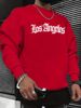 Men's Loose Casual Fashion Los Angeles Letter Pattern Printed Round Neck Long Sleeved Sweatshirt For Autumn And Winter_viptrois.com