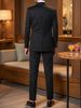 2pcs Men's Business Wedding Suit Set Striped Formal Tuxedo Outfit For Dinner And Ceremonies_viptrois.com