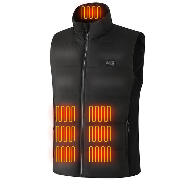 New Smart Heating Vest Men Women 17 Zone Dual Control Temperature Fleece Stand Collar USB Electric Thermal Winter Waistcoat_viptrois.com