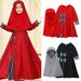 Kids’ Clothing Spring And Autumn Long Sleeve Round Neck Solid Color Bowknot Dress Headscarf 2 Piece_viptrois.com