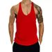 2025 New Basketball Training Muscle Fitness Vest For Men, Pure Color Sleeveless Bodybuilding I-back Vest_viptrois.com