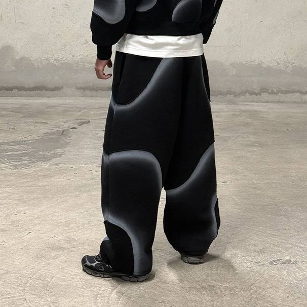 Y2k Retro Gradient Hoodie & Pants Set - Streetwear Oversized Zip-Up Hooded Sweatshirt & Pants Outfit_viptrois.com