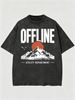 Men's Clothing Light Luxury T Shirt Short Sleeve Mountain Sunset Letter Printing Round Neck T-Shirts_viptrois.com