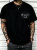 100% Cotton Men Oversized T-shirt Elegance Craft Ornate Text Print Crew Neck Short Sleeve Streetwear Tee_viptrois.com
