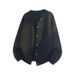 Men's Plus Size Knit Cardigan – Thick Textured Sweater For Autumn & Winter_viptrois.com