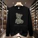 Men's Korean Style Bear Print Sweatshirt – Crew Neck Long Sleeve Pullover, Soft & Stylish Casual Top_viptrois.com