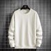 Men's Clothing Sweatshirt Men's Spring And Autumn Trendy Jacquard Long Sleeved T Shirt Large Size Loose Casual Round Neck Pullover Bottoming Shirt_viptrois.com