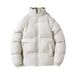 Men's Reversible Short Puffer Jacket With Stand Collar - Stylish Streetwear Bomber Coat For Winter (Black/Khaki/Gray)_viptrois.com