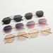 Men's Sunglasses New Double Beam Small Frame Sunglasses Men And Women Gradient Color Sunglasses Metal Sunglasses S24015_viptrois.com