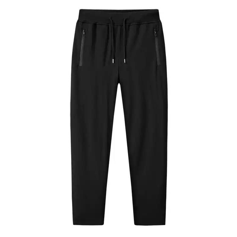 2025 Summer Men's Thin Sports Pants Cotton Loose Large Casual Pants Sweat Absorbing Breathable Elastic Pants Men_viptrois.com