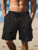 Men's Sports Shorts, Metallic Luster Shorts, Multi-pocket Work Shorts, Running And Cycling Shorts_viptrois.com