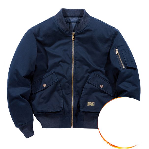 Men's Clothing Autumn And Winter New Air Force Ma1 Flight Jacket Light Version Pure Cotton Washed Casual Large Size Military Uniform Flight Suit_viptrois.com