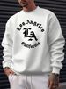 Men's Loose Casual Fashion Los Angeles Letter Pattern Printed Round Neck Long Sleeved Pullover Hoodie For Autumn And Winter_viptrois.com