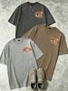 100% Cotton Washed Vintage Men's 3-Pack T-shirts Cute Dog Collage Print Crew Neck Short Sleeve Casual Tops In Gray Brown Light Gray_viptrois.com