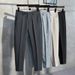 Koshi Pants Men's Summer Slim Straight 9 Cropped Pants Business Casual Small Foot Trousers Loose Drape Suit Pants_viptrois.com