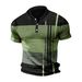 2025 Summer New European And American Men's Polo Shirt Short Sleeved Color Blocked Zipper T Shirt Top_viptrois.com