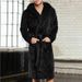 Men's Clothing warm men's large size thickened hooded patch pockets extended winter long sleeved solid color nightgown_viptrois.com