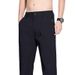 Men's Slim Fit Straight Leg Casual Pants Ultra Thin High Elasticity Quick Drying Ice Silk Business Dress Long Trousers Summer_viptrois.com