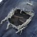 Men's Clothing Ripped Camouflage Stitching Distressed Stitching Wide Leg Jeans Washed Distressed Loose Embroidered Wide Leg Pants_viptrois.com