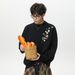 Textured Floral Embroidered Sweater Men's Loose Pullover Knitted Sweater Thickened Thermal Thread Jacket_viptrois.com