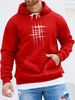 Men's Autumn And Winter Casual Fashionable Loose Hooded Sweatshirt With Simple Pattern Printed Warm Long Sleeved Pullover_viptrois.com