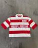 "Men's Casual Red & White Striped Polo Shirt - Breathable Polyester, Short Sleeve, Relaxed Fit, S-2XL"_viptrois.com