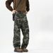 Camouflage Jeans Men's And Women's Autumn Heavy Tide Brand Loose And Old Deconstruction Straight Tooling Trousers_viptrois.com